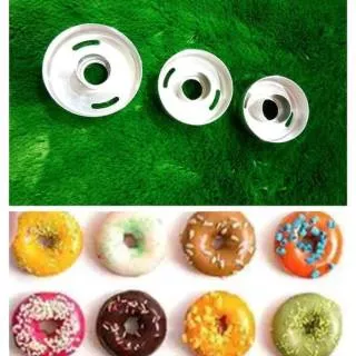 Cetakan donat donut / loyang donat donut kecil sedang besar aluminium (1set)