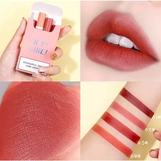 LIPSTIK KOREA 4 WARNA TAHAN LAMA LIPSTIK MATTE ISI 4PCS