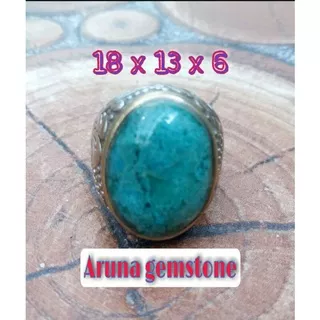 Bacan palamea bluish green cincin batu akik natural stone bisa touchscreen