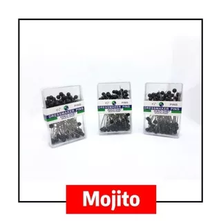 (100pcs)Jarum Pentul Hitam / Jarum Jahit Hijab / Jarum Jilbal / Pin Hijab / Jarum Pentul Muslim / Jarum Pentul Mika Warna Stainless Steel 1½ - Dressmaker Pins Anti Karat / JARUM PENTUL STAINLESS BULAT / JARUM PENTUL STAINLESS BULAT