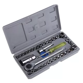 Kunci OMOT2AXX Pas 40 Pcs Multipurpose Combination Socket Wrench Set with 1/4 Ratchet Handle