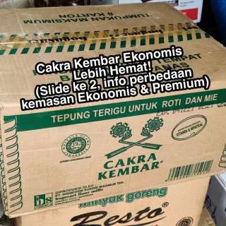 Terigu Cakra Kembar Ekonomis Kemasan 1 kg Dus Karton isi 1kg x 12pcs