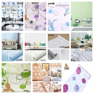 Wallpaper Dinding Wallstiker kamar tidur - Wallpaper Hiasan dinding GH Premium Quality 45Cm X 10 Mtr Shabby Chic Bunga