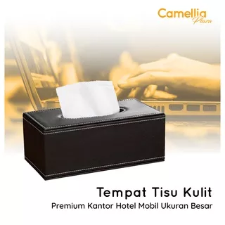 Tempat Tisu Kulit Premium Kantor Hotel Mobil Ukuran Besar Kotak Tissue Organizer Box Wadah Tissue PU Leather