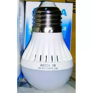 Lampu LED 3watt AKODA, Bohlam led 3watt PUTIH, Bulb LED 3watt Terang dan Murah.