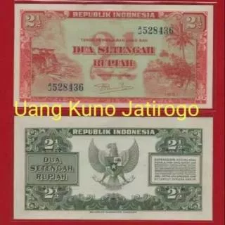 Uang Kuno 2 1/2 Rupiah Seri Pemandangan Alam Tahun 1951