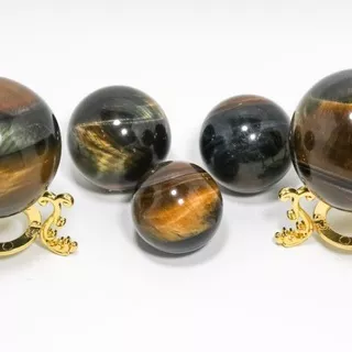 Blue Tiger Eye Crystal Ball / Bola Kristal Rare Biru Eyes Natural Healing Crystals Stone Healing