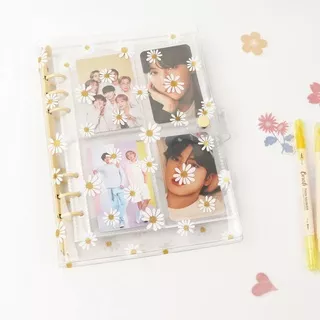 A5 A6 Daisy Flower Transparent Binder Album KPOP Photo Album Photocards Lomo Cards Collectibles Holder Loose-leaf Binder Folder Book