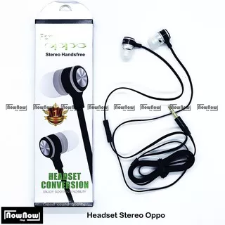 Headset Earphone Handsfree Stereo Oppo Hitam Find 3 7 9 F1S F3 F5 F9 R1X R1 R5 R9 R7S R7 A31 A39 A57