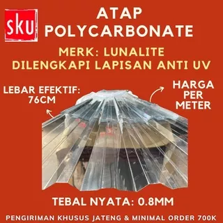 ATAP POLYCARBONATE TRIMDECK SPANDEK 0.8MM PLASTIK BENING GELOMBANG GALVALUM TAHAN LAMA