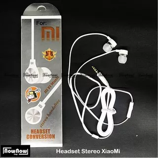 Headset Earphone Handsfree Stereo XiaoMi Putih Redmi 1 2 3 4 4A 4X 5 5A Note Mi2 Mi4 Mi4i Mi4C Mi5