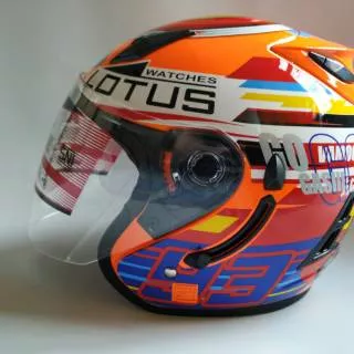 Helm ARL Centro Double Visor Lotus Marquez 93 Orange SNI