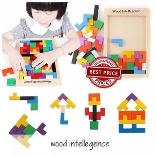 Wood Intellegence Russian Block Tetris Tayu Tanggram Tangram Wooden Intellegence