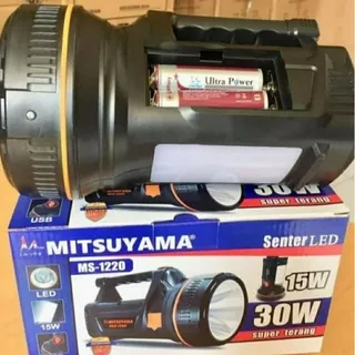 Senter LED 30Watt + Emergency 15Watt Mitsuyama MS -1220-Senter Tangan LED