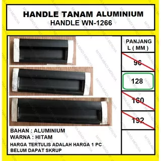 Handel Tanam Laci Lemari Aluminium Hitam Handle 1266-128