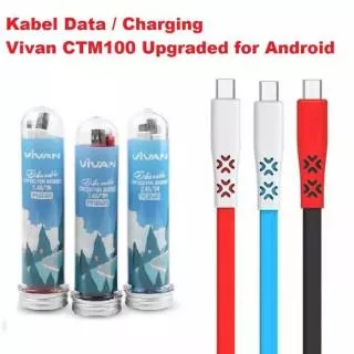 Kabel Data Charger Vivan Original CTM100 Fast Charging Android Micro USB 1 Meter