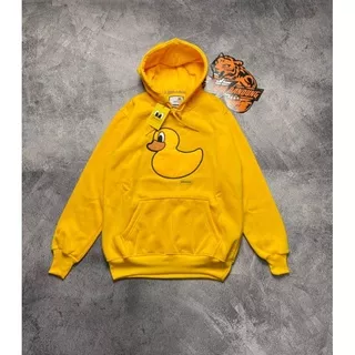 hoodie pancoat bebek bordir timbul full tag warna kuning sweater wanita pria terlaris bisa cod