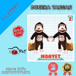 Boneka Tangan Muppet 50cm Monyet Gorilla| Peraga Dongeng|Hand Puppet Monyet