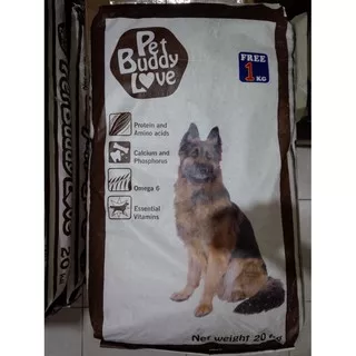 Dog Food Pet Buddy Love 21 / 20 KG 20kg Beef atau Lamb Makanan Anjing