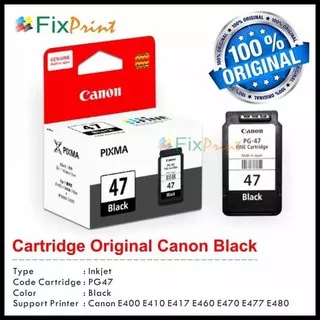 BIG SALE CARTRIDGE ORIGINAL CANON PG-47 PG47 47 BLACK, TINTA PRINTER CANON E400 !