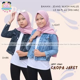 CROPA JAKET JEANS ANAK PEREMPUAN REMAJA USIA 10-14 TAHUN