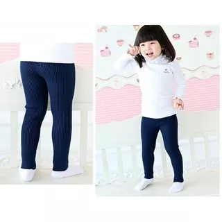 AliMaMa - LEGGING ANAK RAJUT POLOS - Leggings Celana Import Murah Bahan Knit Pakaian Anak Perempuan