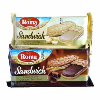 Roma Sandwich Cokelat / Peanut Butter Krim kacang 216 gr - Sembako Jogja