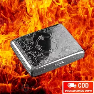 [Firetric] Kotak Bungkus Rokok Elegan Metal Cigarette Case 20 Slot Fashion / Case Rokok Kretek / Wadah Tempat Rokok Keren