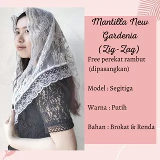 Mantilla Mantila Kerudung Misa Veil Anak / Dewasa Gardenia Zig-Zag