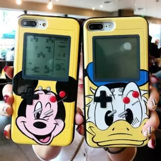 Yellow Tetris Game Boy Mickey Mouse / Donald Duck Cute Soft Case iPhone 6/6+/6s/6s+/7/7+/8/8+/X/Xs