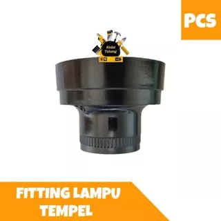 KEDAI TUKANG - Fitting Lampu Tempel Plafon Bulat Hitam 2A 250V Rumah Sarang Dudukan