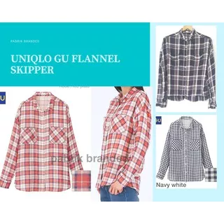 Pabrik branded uniqlo gu flannel skipper original kemeja anak remaja murah ecer grosir