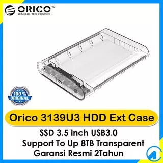 Orico 3139U3 3.5 Inch SATA USB3.0 Transparent Hard Drive HDD SSD External Case Enclosure