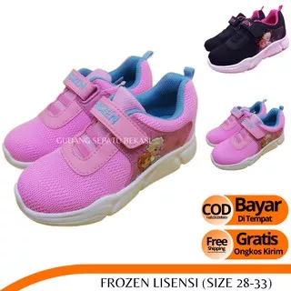 Sepatu anak Perempuan Sneakers Anak Karakter Frozen Elsa LIGHT SNOW Putih Pink