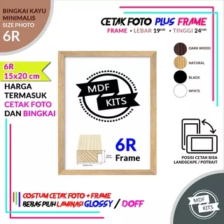 Paket Cetak foto + Bingkai Foto ukuran 6R 15x20 cm / Frame Foto / Pigura / Costum Foto