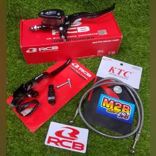 PAKET Master rem kanan RCB Oval E2 14 mm  E3 12,7 mm + Handel kopling Rem + selang Ktc Aerox Rx king vario beat Mio Satria Sonic Vixion CBR Cb Ninja