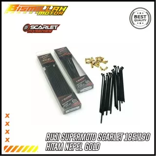 RUJI JARI-JARI SUMO SUPERMOTO SET 185 190 - 17 SCARLET / VICTORY KAKRA HITAM NEPEL GOLD