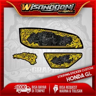 STRIPING STICKER DECAL HONDA GL 100 CUSTOM 6 STIKER MOTOR VARIASI