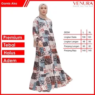 Gamis Remaja Modern Dress Syari Dewasa Muslimah Aira Jumbo Bahan Katun Rayon Premium Murah COD