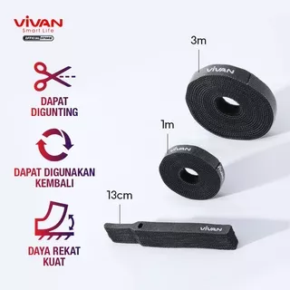 VIVAN Cable Ties Reusable Velcro Strap Pengikat Perekat Penjepit Kabel Original