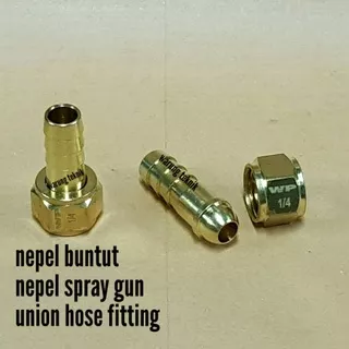 WIPRO UNION HOSE FITTING NEPEL BUNTUT SPRAY GUN SAMBUNGAN SELANG 1/4 X 10 MM