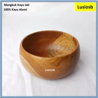 Mangkok Kayu Jati Donat / Wooden Bowl / Mangkuk Kayu Jati / Mangkuk Salad / Mangkok Jati Bulat