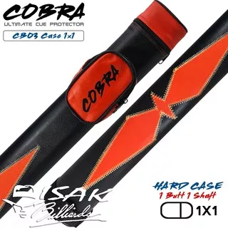Cobra 1x1 Case CB03 - Tas Stick Hard Cue Sarung Stik Billiard 1B1S 1 Butt 1 Shaft