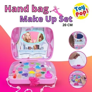 Mainan Anak Make Up Set Lengkap dengan Lipstik dan Cat Kuku Bentuk Tas