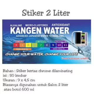 Stiker Galon 2 liter / Stiker Botol 600 ml (setengah lingkar botol) Kangen Water