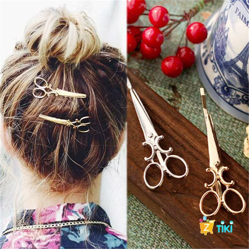 COD?TiKi?Jepit Rambut Creative Scissors Shape Hair Clip HairPin Hair Barrette