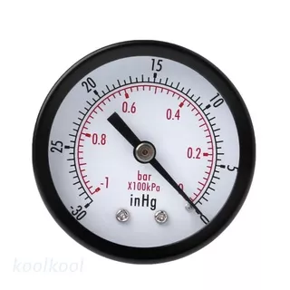 kool  Mini Air Vacuum Pressure Gauge 50mm Pressure Meter -1bar -30inHg 1/4 Back Mount