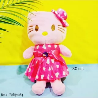 Boneka Hello Kitty Topi Merah dan Pink