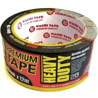 (186 GRAM) Lakban Hitam Nachi Tape Cloth Premium Tape/ Isi Tebal 46 mm x 12 m