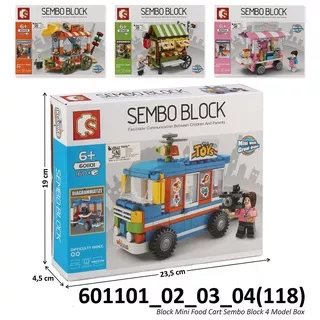 Mainan Block Mini Lego Food Cart Sembo Blok - 601101 601102 601103 601104